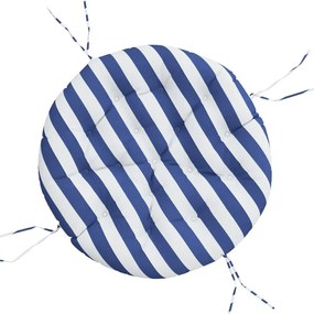 Μαξιλάρι Στρογγυλό Μπλε/Λευκό Ριγέ Ø 100 x 11 εκ. Ύφασμα Oxford - Πολύχρωμο