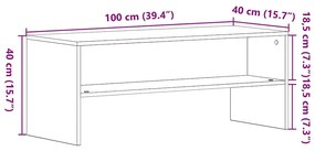 ντουλάπι τηλεόρασης Μαύρη δρυς 100x40x40 cm Κατασκευασμένο ξύλο - Μαύρο