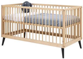 Βρεφικό Κρεβάτι Fay 70x140cm από μασίφ Οξιά Natural + Black ToiToiKids