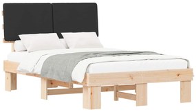 vidaXL Σκελετός Κρεβατιού με Επενδεδυμένο Κεφαλάρι Μαύρο 120 x 200 cm