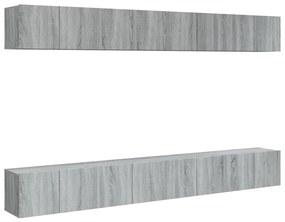 vidaXL Έπιπλα Τηλεόρασης 8 τεμ. Γκρι Sonoma 60x30x30 εκ. Επεξεργ. Ξύλο