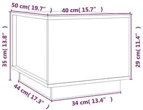 Τραπεζάκι Σαλονιού Καφέ Μελί 40x50x35 εκ. Μασίφ Ξύλο Πεύκου - Καφέ