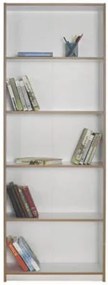 Βιβλιοθήκη Trendline Λευκό ματ με φυσικό  64x182x26cm