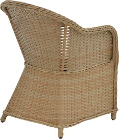 Πολυθρόνα κήπου Hadrian pakoworld rattan καφέ- textilene μπεζ 57x70x85εκ