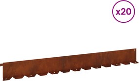 vidaXL Περίγραμμα γκαζόν 20 τμχ. 102 x 10 x 4 εκ.