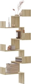 vidaXL Γωνιακή Ραφιέρα Τοίχου Sonoma Δρυς 45x45x147 εκ. Επεξ. Ξύλο