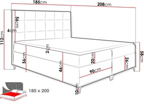 Επενδυμένο κρεβάτι Snake-Gkri-180 x 200