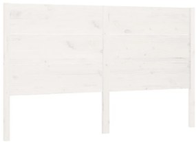 vidaXL Κεφαλάρι Κρεβατιού Λευκό 156 x 4 x 100 εκ. Μασίφ Ξύλο Πεύκου