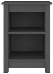 vidaXL Κομοδίνα 2 τεμ. Γκρι 40x35x55 εκ. από Μασίφ Ξύλο Πεύκου