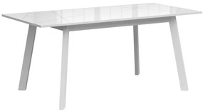 Τραπέζι Boston CE125, Γυαλιστερό λευκό, Άσπρο, 77x85x140cm, 36 kg, Επιμήκυνση, Ινοσανίδες μέσης πυκνότητας, Ξύλο | Epipla1.gr