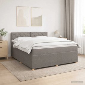 vidaXL Κρεβάτι box spring με στρώμα Taupe 140 x 190 cm Ύφασμα