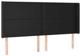 Κεφαλάρι Κρεβατιού LED Μαύρο 183x16x118/128 εκ. Συνθετ. Δέρμα 3123870