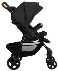 vidaXL Καροτσάκι Μωρού 2 σε 1 Ανθρακί Ατσάλινο