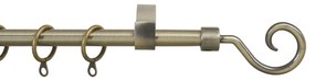 Κουρτινόξυλο Φ12mm Μονό Επεκτεινόμενο 60-120cm Με Άκρα Grace Clasp Bronze 720146