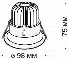 Χωνευτό σποτ οροφής Maytoni Yin LED 950lm-Μαύρο