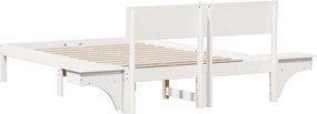 vidaXL Σκελετός Κρεβατιού Λευκό 140 x 200 cm Στερεά ξυλεία πεύκου