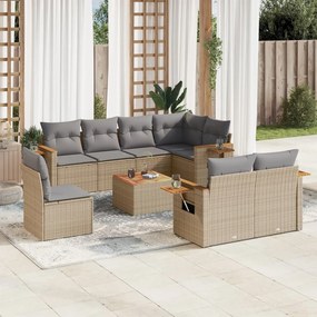 vidaXL Patio Sofa Set 8-θέσια Beige and Grey