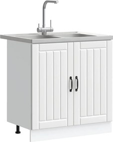 vidaXL Βάση νιπτήρα με αποθήκευση Lucca 2 pcs Λευκό Επεξεργασμένο ξύλο