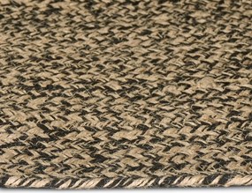 vidaXL Χαλί Περιοχής Φυσικό και Μαύρο 140 x 200 cm Γιούτα