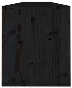 Ντουλάπια Τοίχου 2 τεμ. Μαύρα 100x30x35 εκ. Μασίφ Ξύλο Πεύκου - Μαύρο