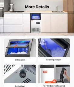VEVOR Commercial Ice Maker Freestanding Cabinet Machine 110lbs/24H 36 Ice Cubes