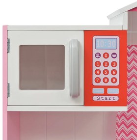 vidaXL Κουζίνα Παιδική Ροζ και Λευκή 82 x 30 x 100 εκ. Ξύλινη