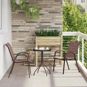 vidaXL Σετ Μπιστρό Κήπου 3 pcs Καφέ Ατσάλι