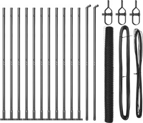 vidaXL Στύλος Περιφράξεων Γκρι 25 x 1,4 μ (50 mm πλέγμα)