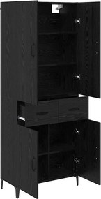 vidaXL Highboard Μαύρη Οξυά 69,5 x 34 x 180 εκ. Επεξεργασμένο ξύλο