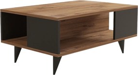 Τραπεζάκι Σαλονιού Καρυδί / Μαύρο SEPI 90x60x39.5