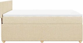 vidaXL Κρεβάτι Boxspring με Στρώμα Κρεμ 140x190 εκ. Υφασμάτινο
