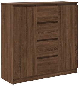 Συρταριέρα με Συρτάρια καφέ δρυς 100,5x35x98,5 εκ. Επεξ. Ξύλο - Καφέ