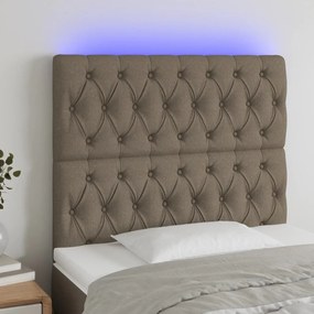 Κεφαλάρι Κρεβατιού LED Taupe 90x7x118/128 εκ. Υφασμάτινο 3122746