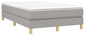 vidaXL Κρεβάτι Boxspring με Στρώμα Ανοιχτό Γκρι 120x190 εκ. Υφασμάτινο