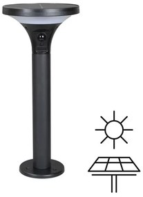 Eurolamp Ηλιακό Φωτιστικό Δαπέδου 3.8W 500lm 3CCT Με Ανιχνευτή Κίνησης IP44 16x16x35cm Μαύρο 145-20863
