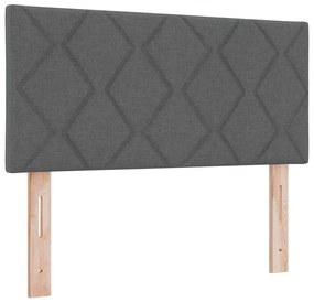 vidaXL Κρεβάτι box spring με στρώμα Σκούρο γκρι 100 x 200 cm ύφασμα