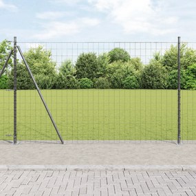 vidaXL Euro Fence με 7 φλαντζωτούς πάσσους 1.6x10 μ γαλβανισμένος χάλυβας