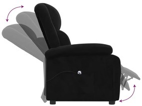 vidaXL Πολυθρόνα με Ανύψωση Μαύρη Βελούδινη