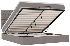 vidaXL Οθωμανικό κρεβάτι με στρώμα Taupe 180x200cm ύφασμα