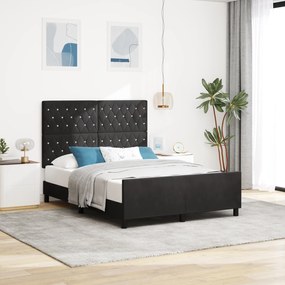 vidaXL Κρεβάτι Μαύρο 160x200 εκ Βελούδο