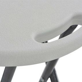 vidaXL Σκαμπό Μπαρ Πτυσσόμενα 2 τεμ. Λευκά από HDPE / Ατσάλι