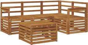 vidaXL Σειρά Καναπέ Εξωτερικού 5 pcs Φυσικό