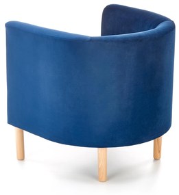 CLUBBY 2  leisure armchair dark blue / natural DIOMMI V-PL-CLUBBY_2-FOT-GRANATOWY