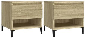 vidaXL Βοηθητικά Τραπέζια 2 τεμ. Sonoma Δρυς 50x46x50 εκ. Επεξ. Ξύλο