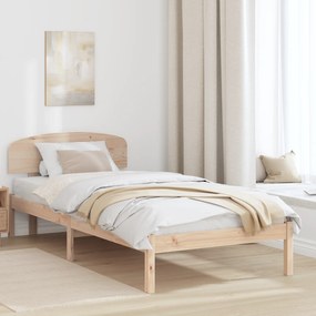 vidaXL Κρεβάτι με Κεφαλάρι 90x190 εκ Μασίφ Ξύλο Πεύκου