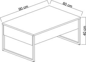 Τραπεζάκι Σαλονιού Λευκό / Χρυσό FOEN 90x60x40