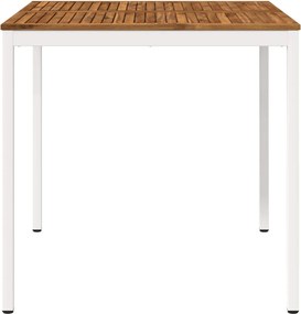 vidaXL Τραπέζι μπαρ κήπου Φυσικό και Λευκό 110 x 108,5 x 105 εκ