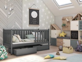 Μονό παιδικό κρεβάτι ALIBA 90x200 γραφίτη LN4145