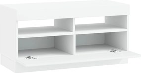 vidaXL Ντουλάπα LED Τηλεόρασης Λευκό Επεξεργασμένο Ξύλο