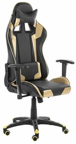 Καρέκλα gaming Berwyn 820, Χρυσό, Μαύρο, 129x71x71cm, 21 kg, Με μπράτσα, Με ρόδες, Μηχανισμός καρέκλας: Κλίση | Epipla1.gr